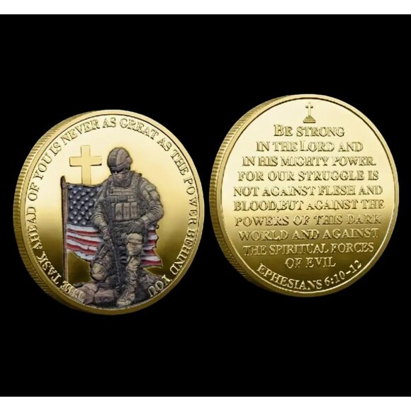 Military "Be Strong in the Lord. "1.57" Military Challenge Coin- Detailed - Picture 1 of 3